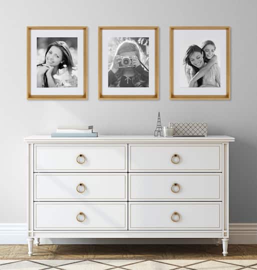 Kate and Laurel 14" x 18" Gold Calter Photo Frames with 11" x 14" Mat, 2ct.